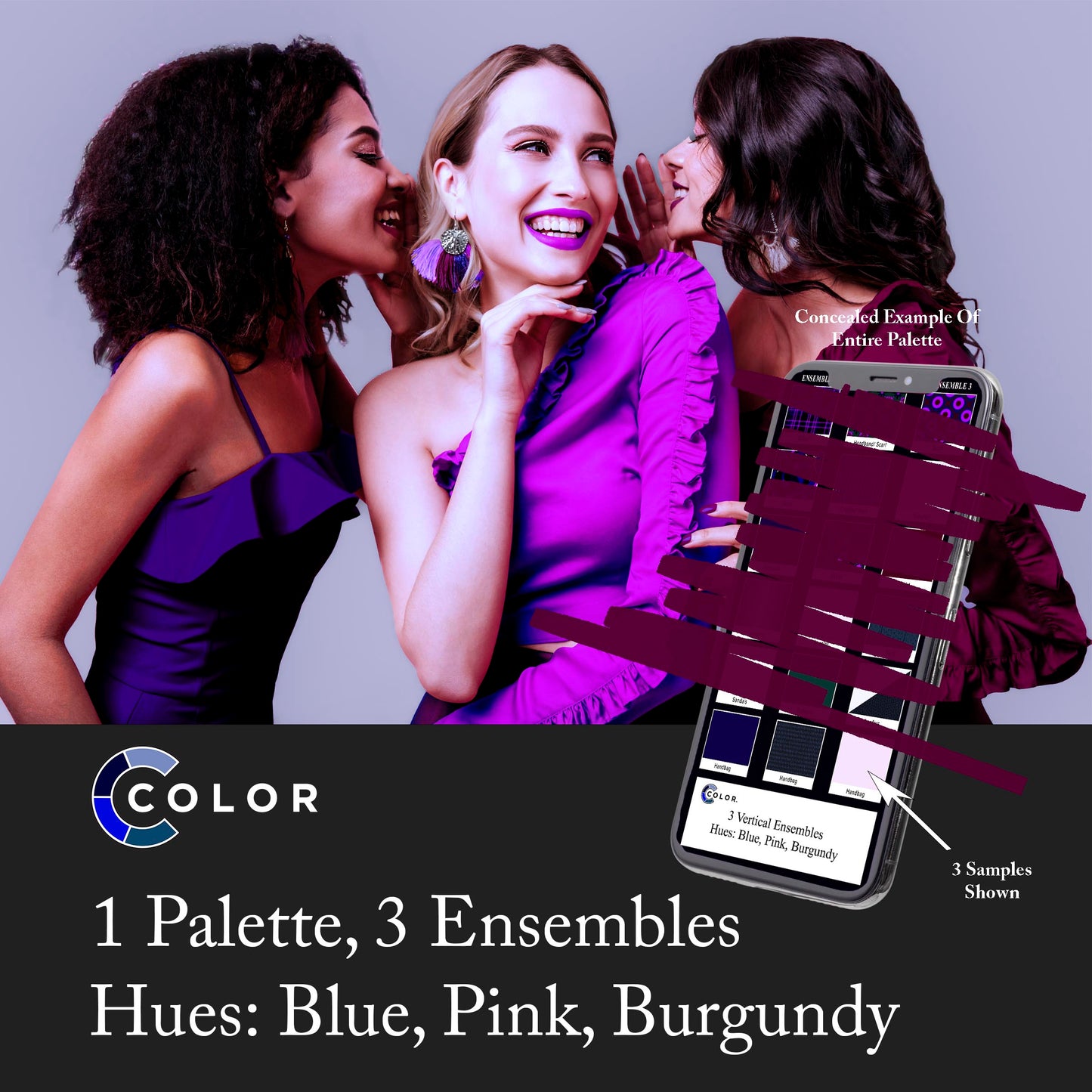 Blue, Pink, Burgundy Palette