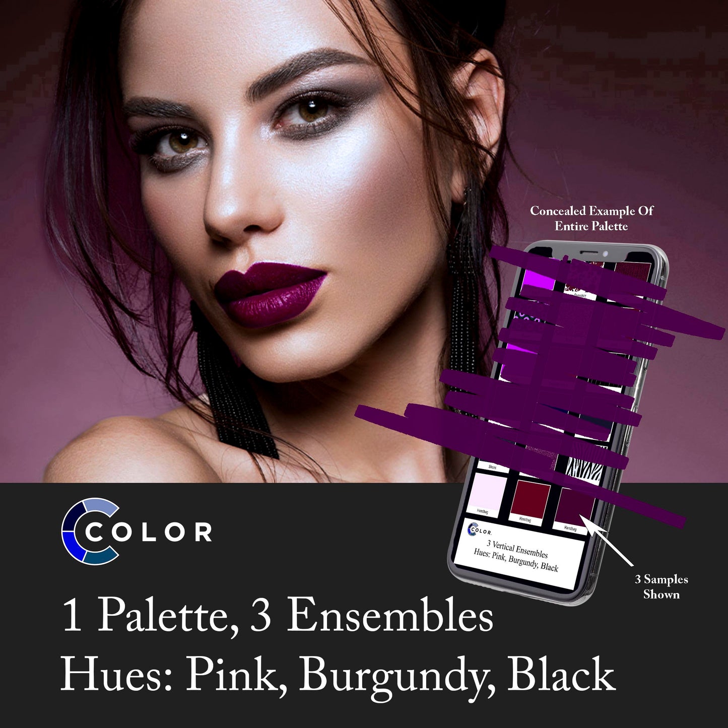 Pink, Burgundy, Black Palette