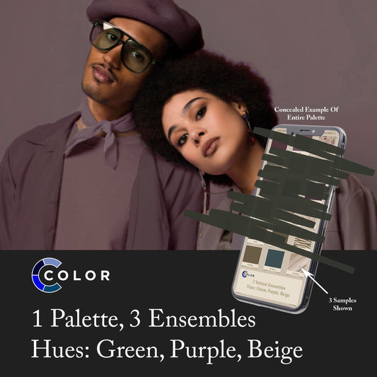 Green, Purple, Beige Palette